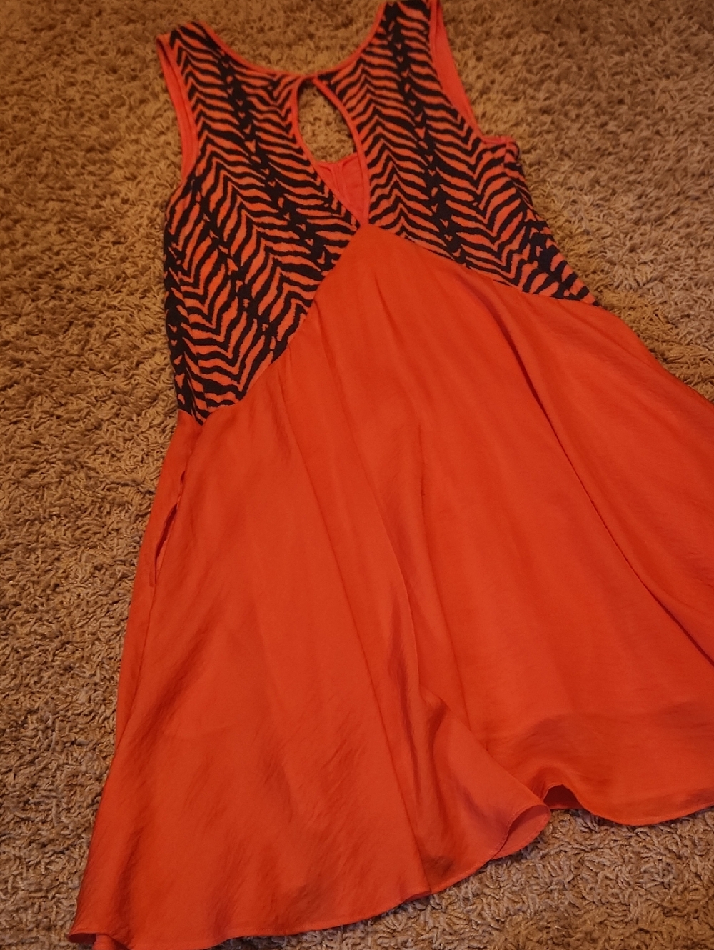 Free People Orange Summer Tank Top Dress Size Medium - Picture 7 of 13